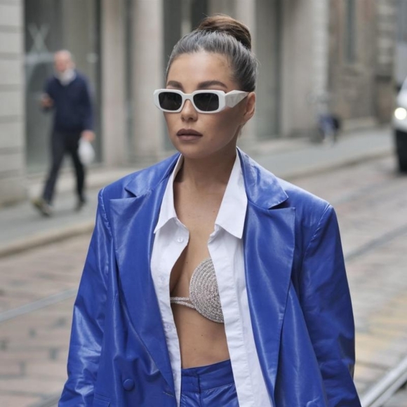 NEW PRADA PR17WS WHITE WOMEN'S RECTANGLE PR 17WS 1425S0 EYEWEAR SPR 17W - Picture 7 of 11